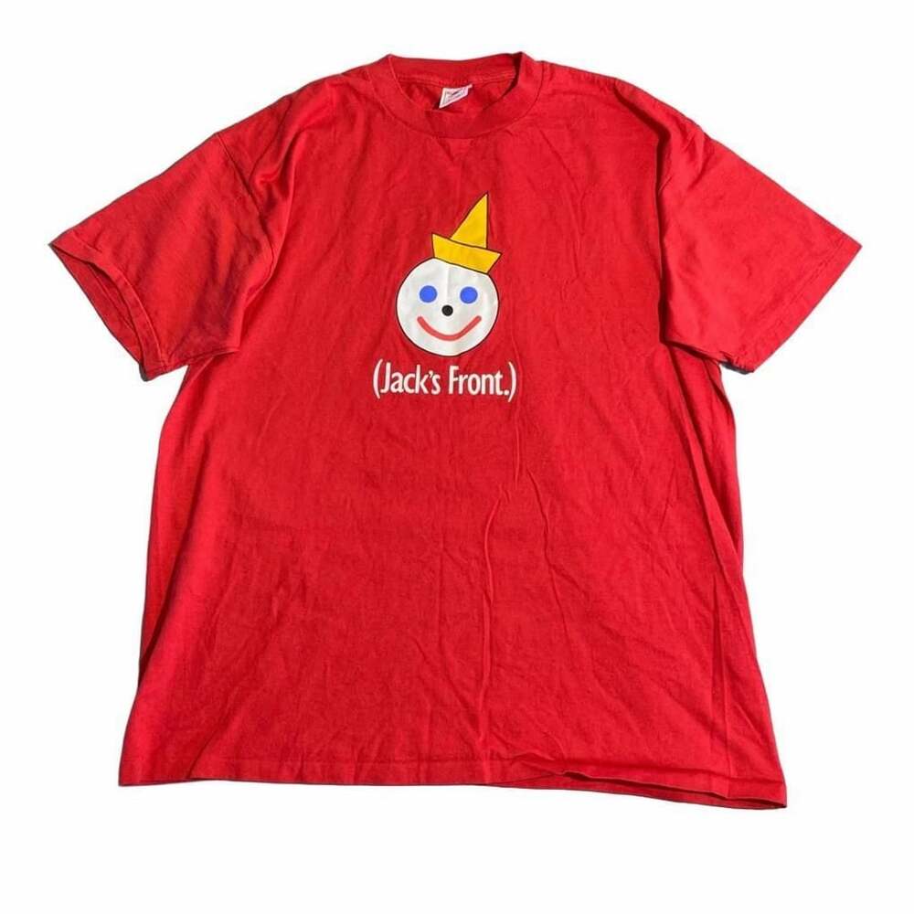 Jack In The Box Graphic T-Shirt Red Logo Jack's Front